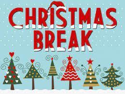 sign with Christmas Break and trees 