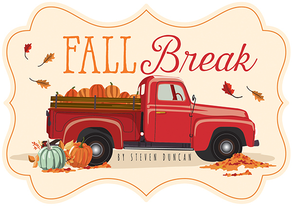 Fall break image with truck 