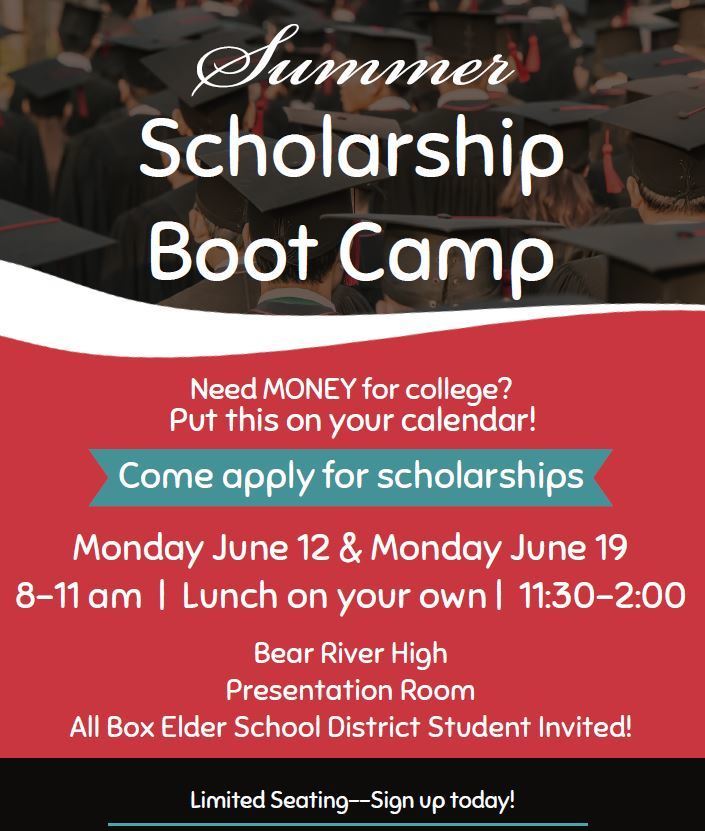 Scholarship Boot Camp flier