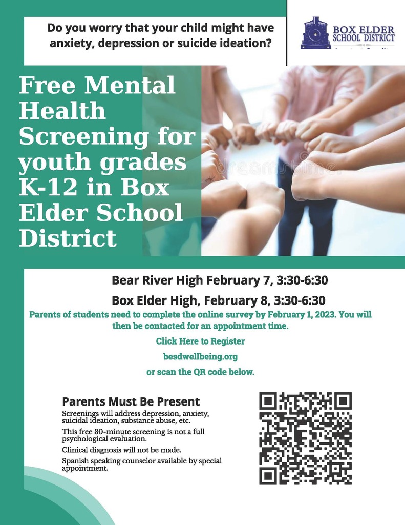 Free Mental Health Screening for youth grades K-12 in Box Elder School District